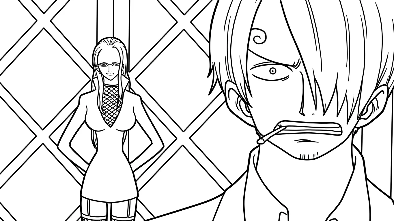 in tranh tô màu Sanji khổ A4