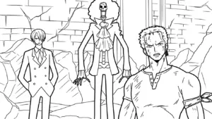 in hình tô màu Sanji khổ A4