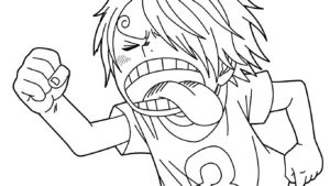 file pdf tranh tô màu Sanji cho bé