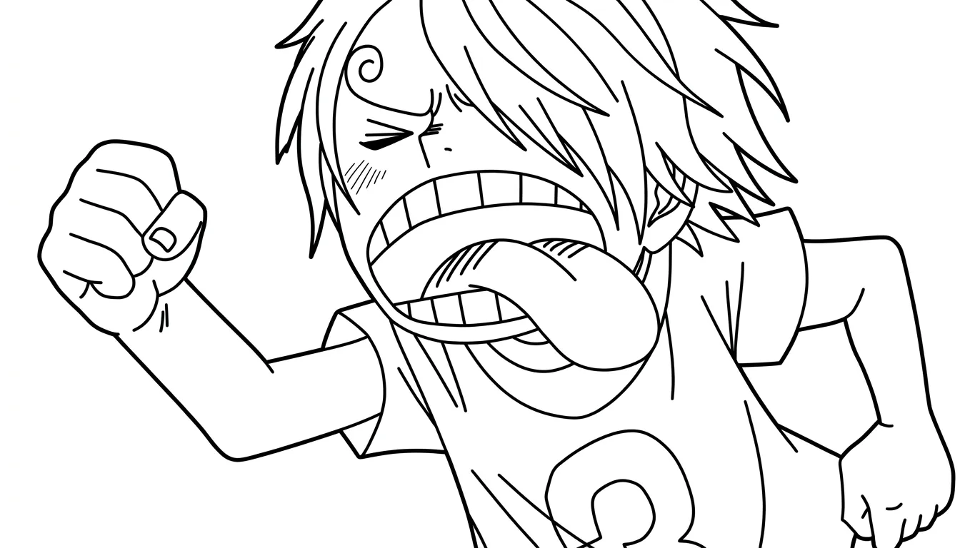 file pdf tranh tô màu Sanji cho bé