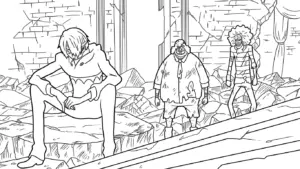 tải tranh tô màu Sanji cho bé 8 tuổi