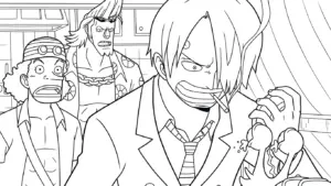 in hình Sanji cho bé tập tô