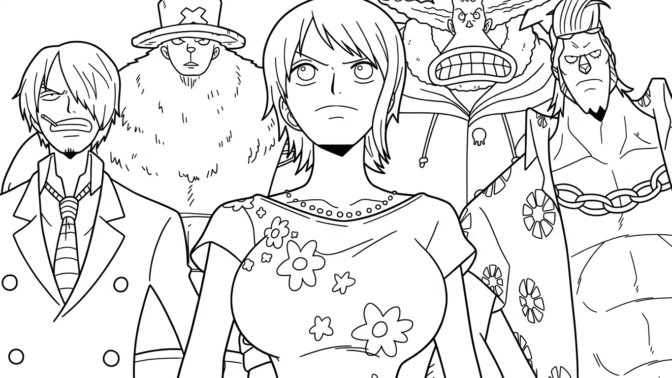 tranh tô màu Sanji cho bé 5 tuổi