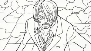 in hình tô màu Sanji cho bé 7 tuổi