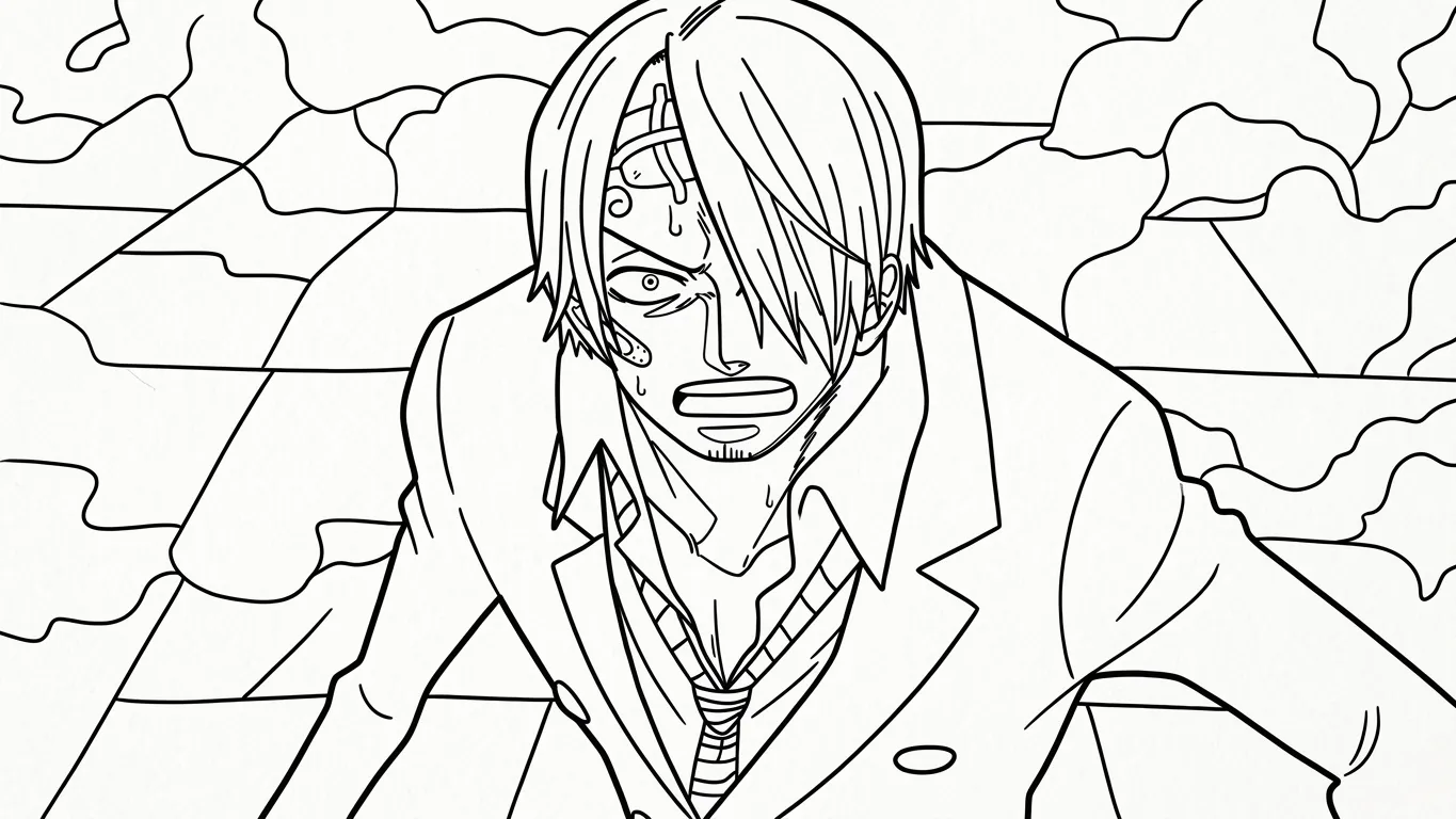 in hình tô màu Sanji cho bé 7 tuổi