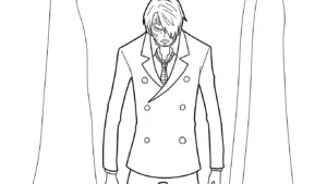 in hình tô màu Sanji cho bé 8 tuổi