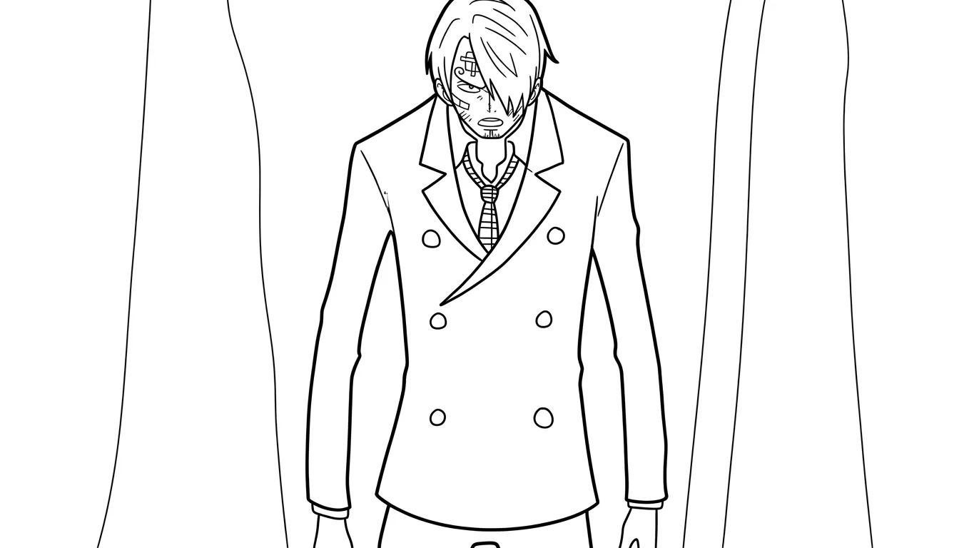 in hình tô màu Sanji cho bé 8 tuổi