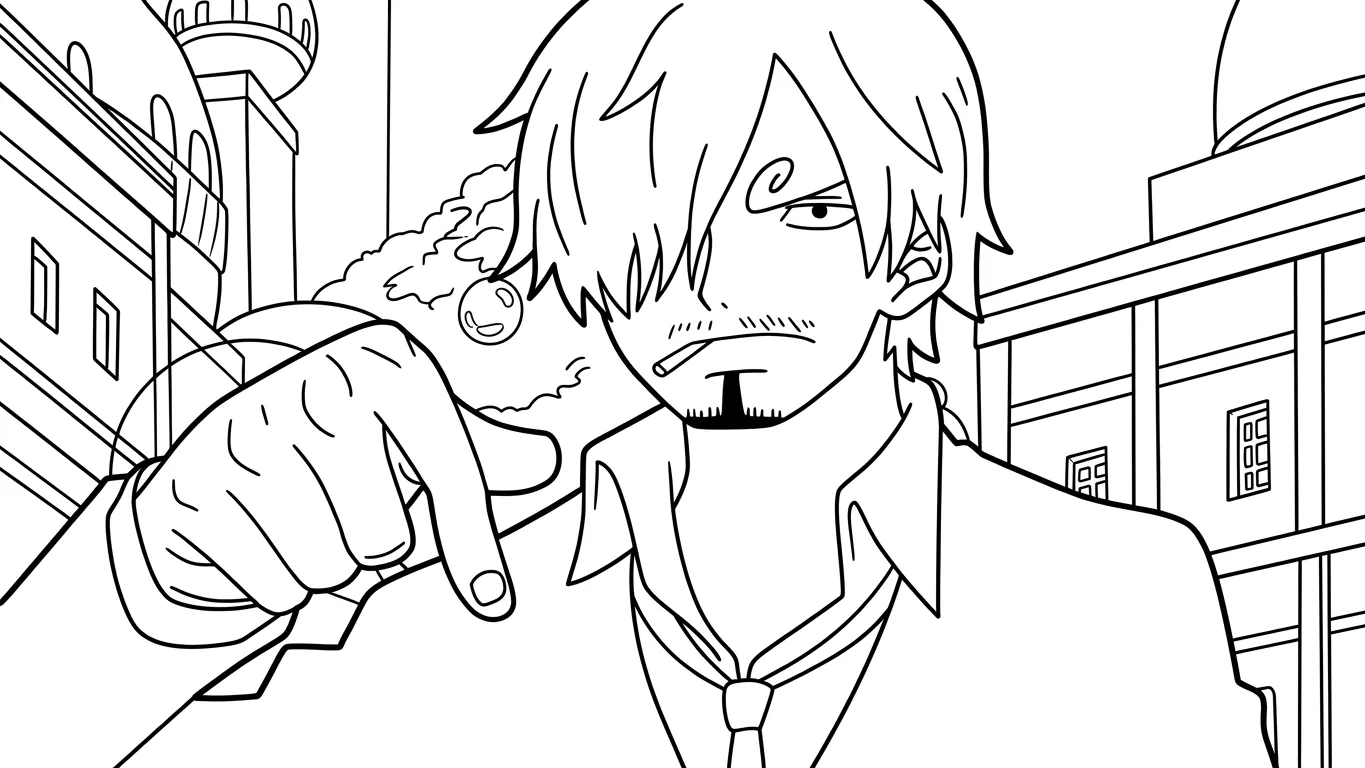 tải hình tô màu Sanji chất lượng cao