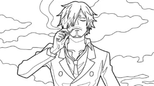 in tranh tô màu Sanji cho bé 4 tuổi