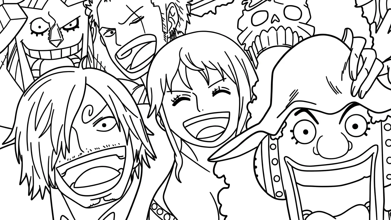 in hình tô màu Sanji cho bé 7 tuổi 1