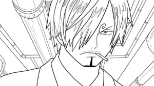 hình tô màu Sanji cho bé 8 tuổi miễn phí