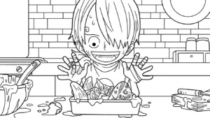 in hình tô màu Sanji cho bé