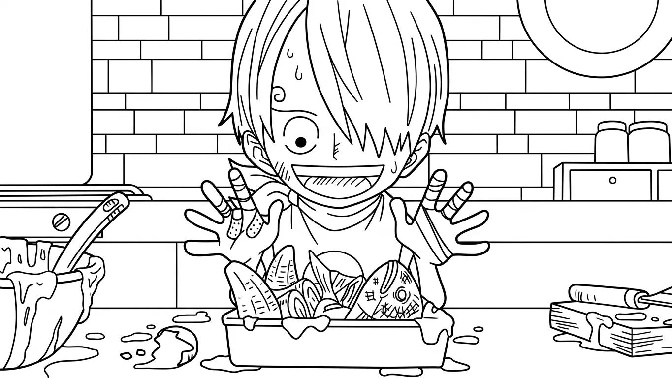 in hình tô màu Sanji cho bé