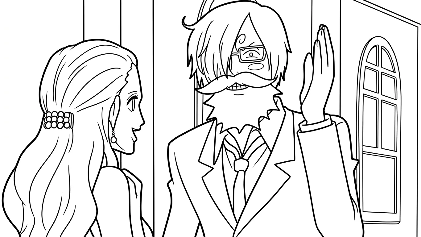 tranh tô màu Sanji rõ nét
