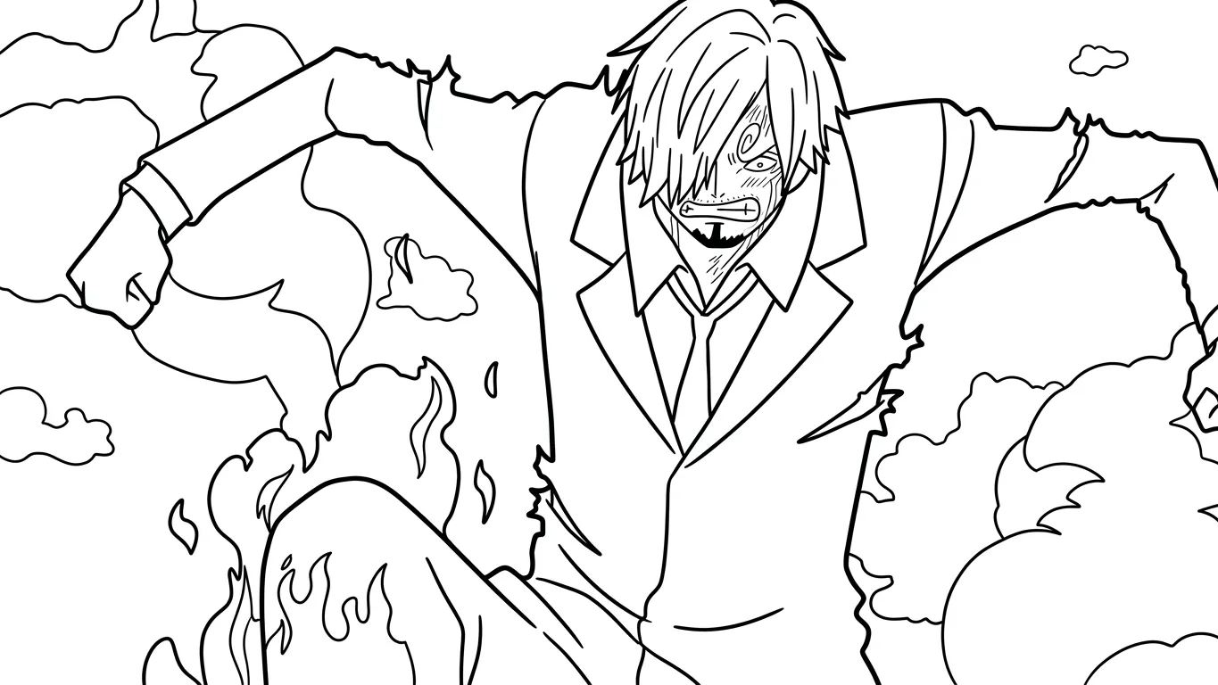 tải file hình tô màu Sanji