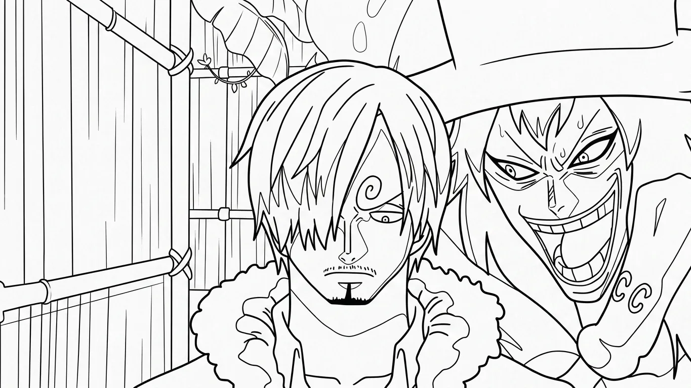 in hình tô màu Sanji 1