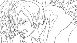 tải tranh tô màu Sanji cho bé 7 tuổi
