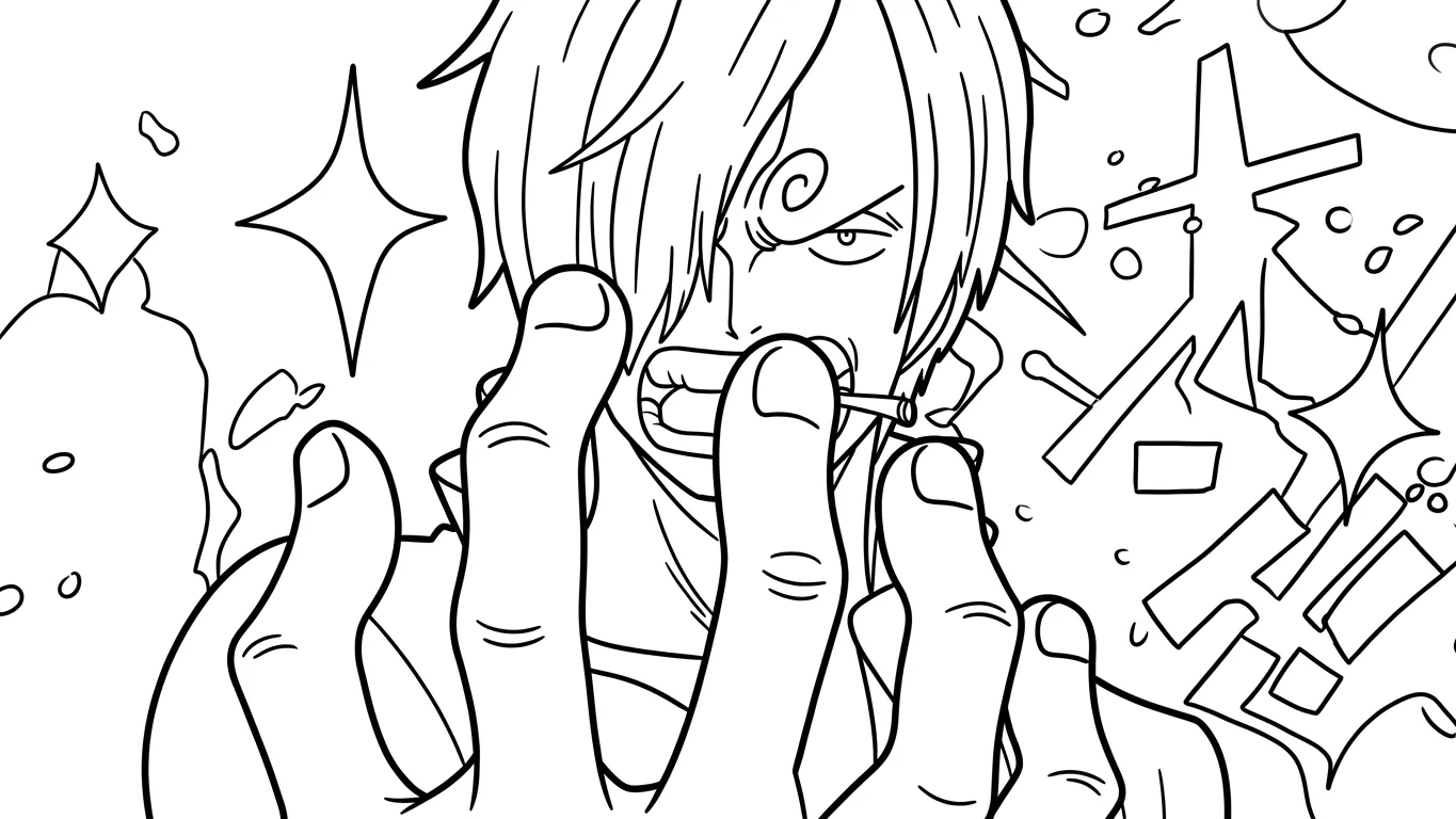 hình tô màu Sanji tập tô