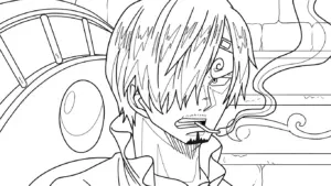 in hình tô màu Sanji khổ A4