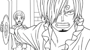 hình tô màu Sanji cho bé 6 tuổi miễn phí