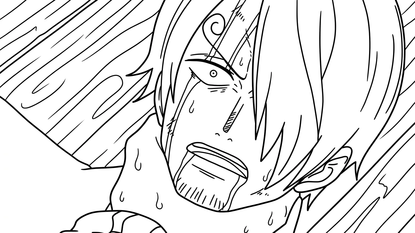 hình tô màu Sanji cho bé 7 tuổi