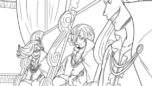 hình tô màu Sanji cho bé 5 tuổi