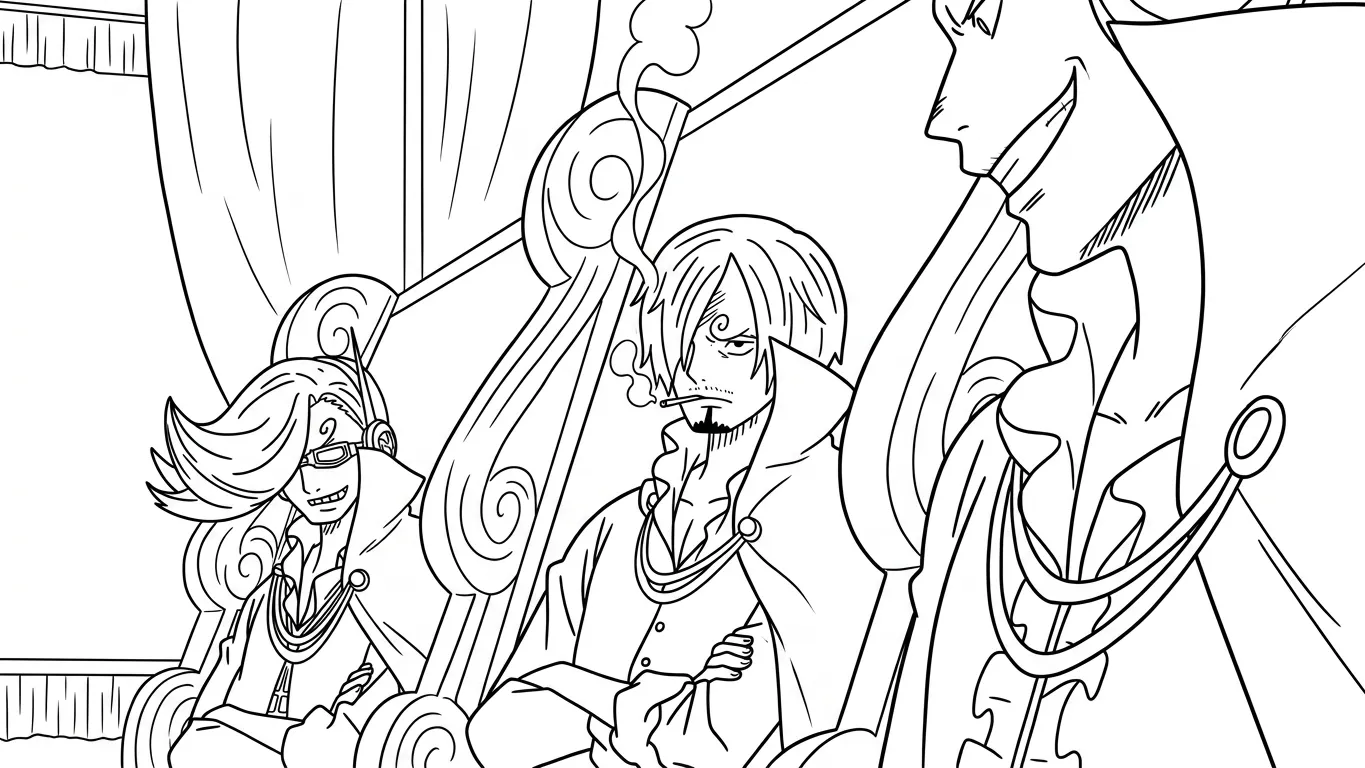 hình tô màu Sanji cho bé 5 tuổi