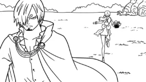 file pdf hình tô màu Sanji cho bé