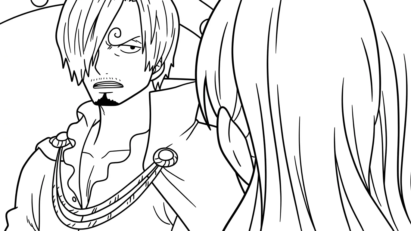 tải hình tô màu Sanji cho bé miễn phí