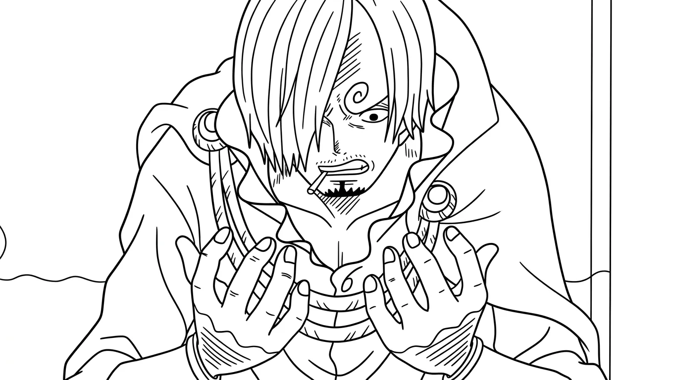 tranh tô màu Sanji cho bé 5 tuổi 1