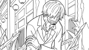 hình tô màu Sanji cho bé 3 tuổi