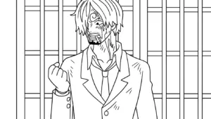 in tranh tô màu Sanji miễn phí