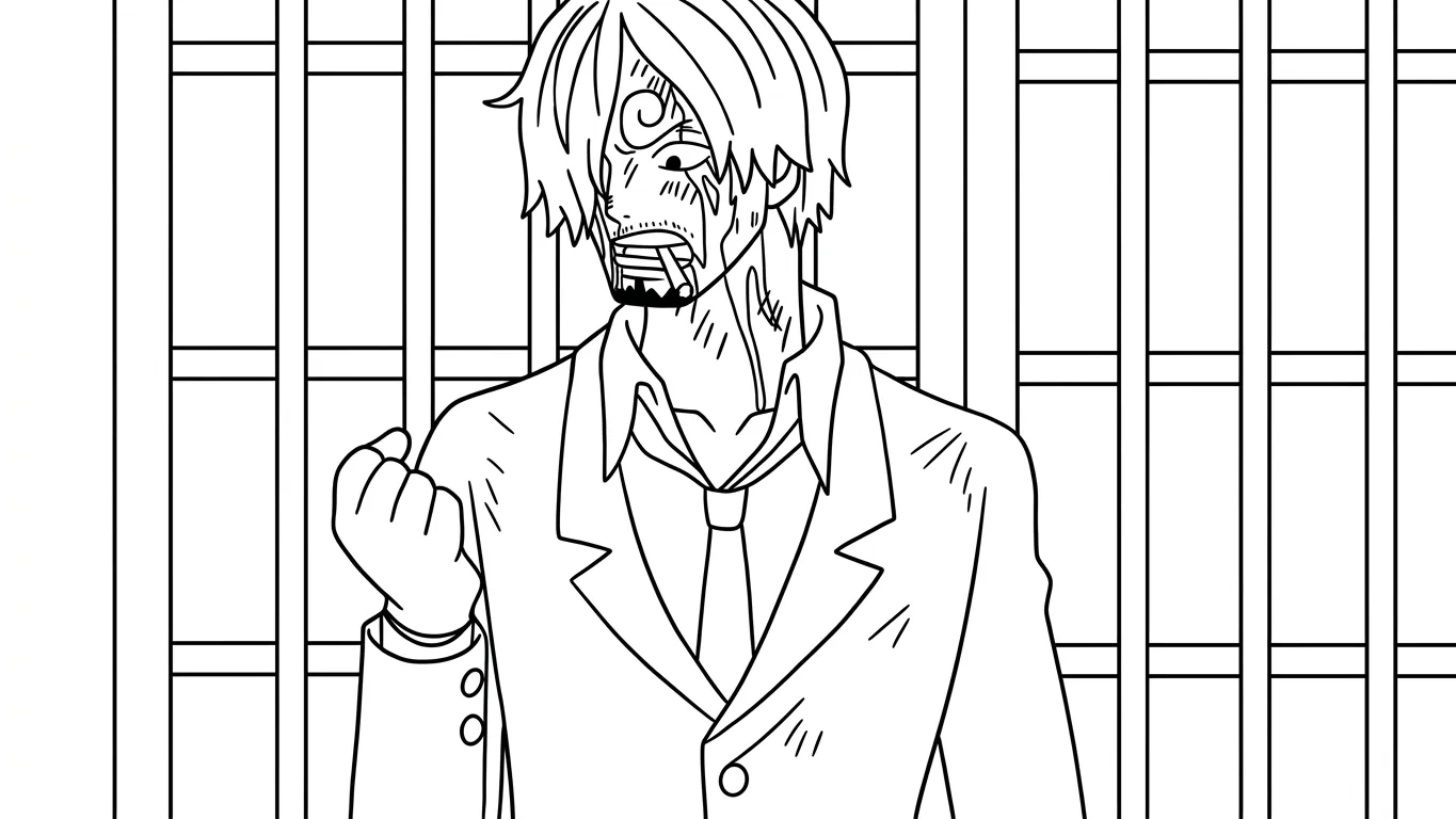 in tranh tô màu Sanji miễn phí 1