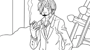 tranh tô màu Sanji cho bé 8 tuổi miễn phí