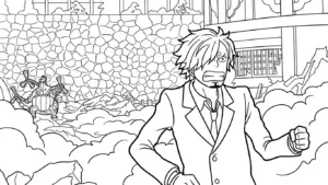 in tranh tô màu Sanji khổ A4