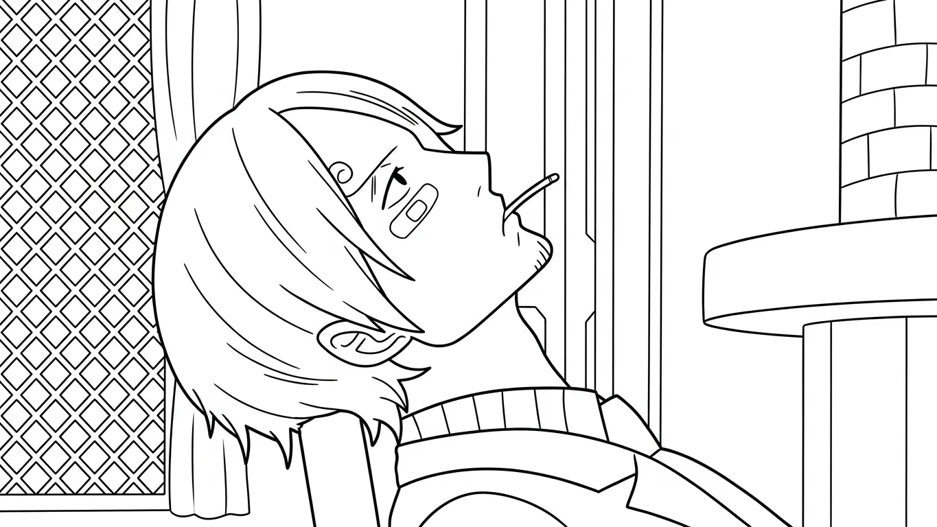 in hình tô màu Sanji cho bé 5 tuổi