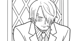 hình tô màu Sanji cho bé 8 tuổi