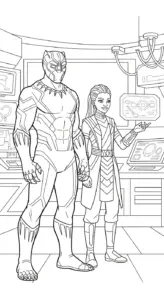 hình tô màu tranh tô màu Black Panther cho bé đơn giản