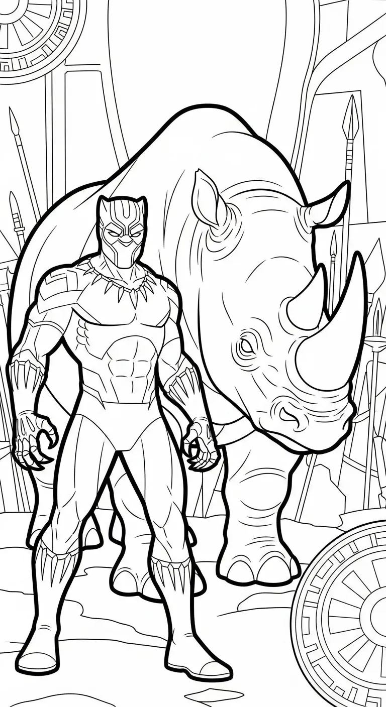 in tranh tô màu tranh tô màu Black Panther cho bé 5 tuổi 1