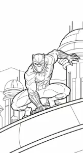 file hình tô màu tranh tô màu Black Panther cho bé 4-5 tuổi