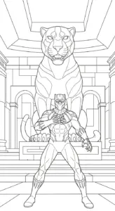 tranh tô màu tranh tô màu Black Panther cho bé 7-8 tuổi