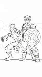in hình tô màu tranh tô màu Black Panther cho bé