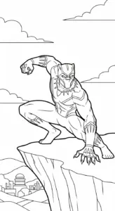hình tô màu tranh tô màu Black Panther cho bé mới nhất