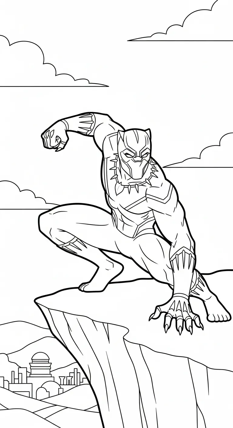 hình tô màu tranh tô màu Black Panther cho bé mới nhất