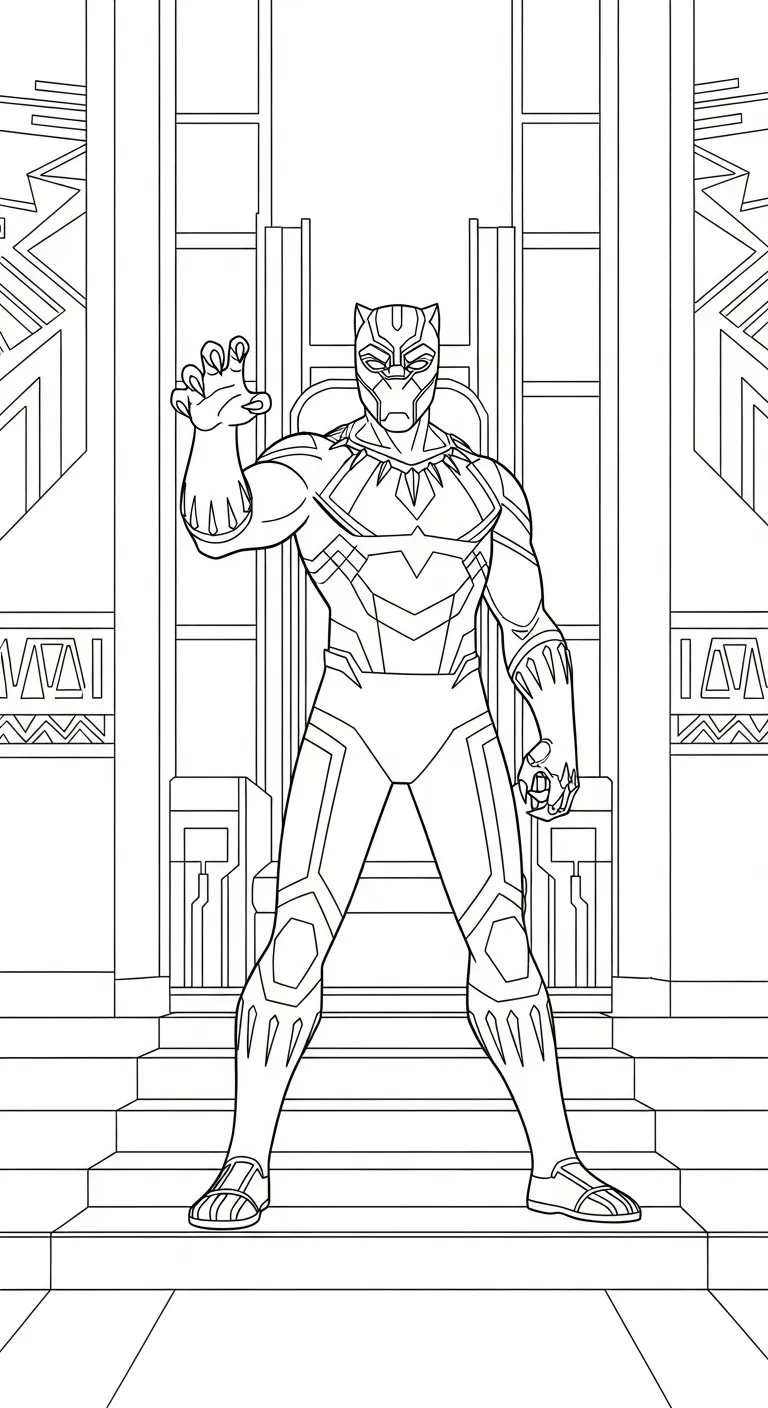 download hình tô màu tranh tô màu Black Panther cho bé