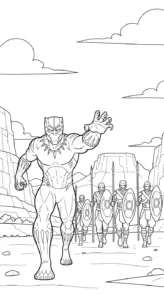 in hình tô màu tranh tô màu Black Panther cho bé 7 tuổi