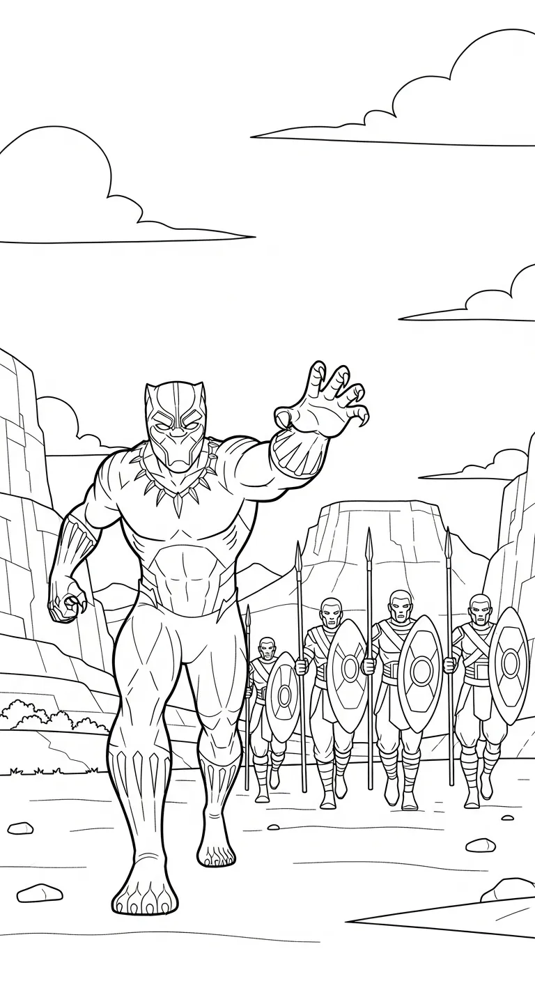 in hình tô màu tranh tô màu Black Panther cho bé 7 tuổi