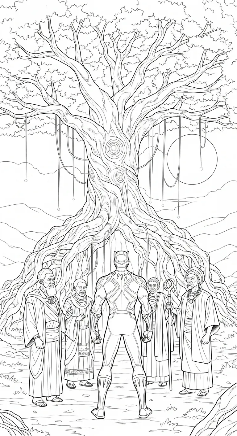 hình tô màu tranh tô màu Black Panther cho bé 5 tuổi miễn phí
