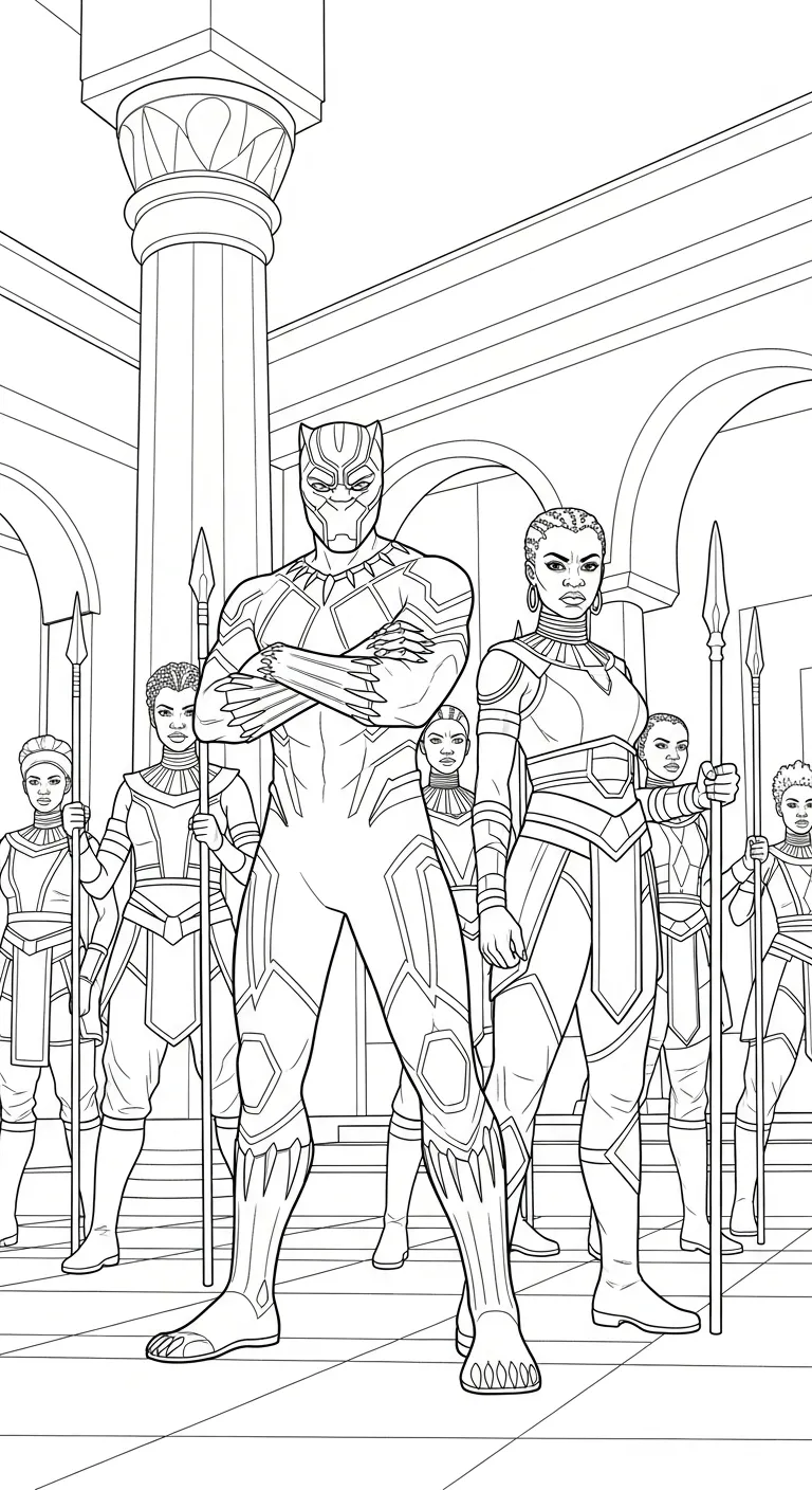 tranh tô màu tranh tô màu Black Panther cho bé tải về