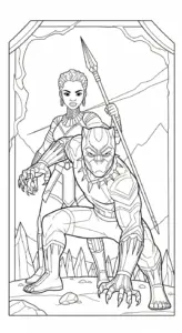 file tranh tô màu tranh tô màu Black Panther cho bé 4-5 tuổi